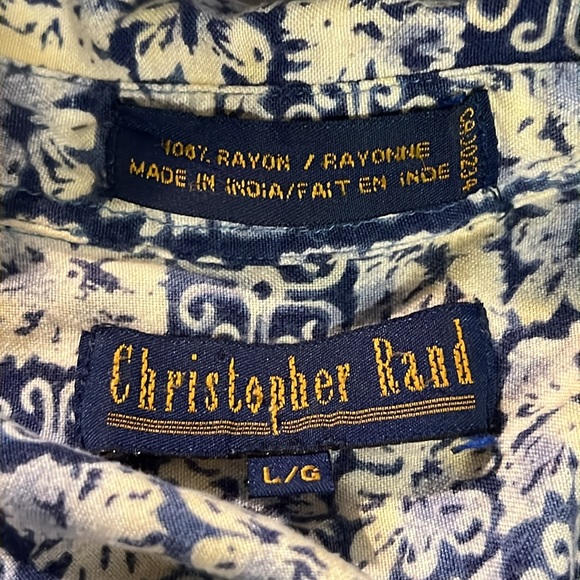 Short Sleeve Button Down Shirt | Christopher Rand | Men’s Large | 100% Rayon - Picture 4 of 5